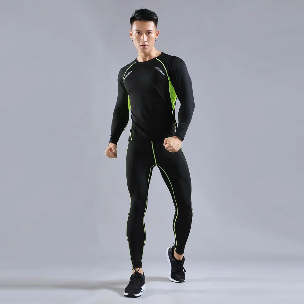 2 шт./компл. мужской спортивный костюм компрессионная одежда для тренажерного