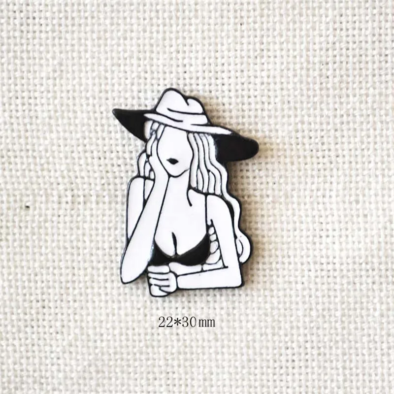 ENZE new fashion cartoon enamel girl avatar brooch bag badge clothing accessories collar needle for couple | Украшения и