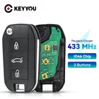 KEYYOU Автомобильный Дистанционный ключ 434 МГц ID46 для Peugeot 208 2008 301 308 5008 508 Hella для Citroen C4L Hella Flush HU83 VA2 Blade