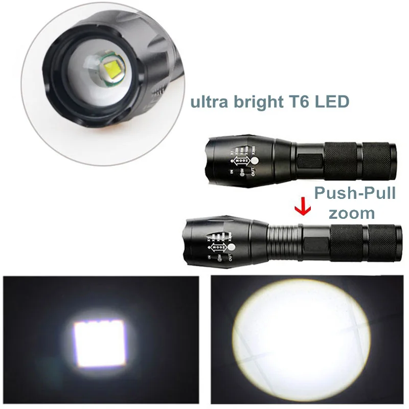 TMWT зум светодиодный фонарик факел CREE XML T6 или XPE LED 5 Режим Свет Фонари Тактический