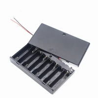 8 x 1 5v aa battery holder black plastic case storage box with onoff switch cover for 12v 8aa batteries