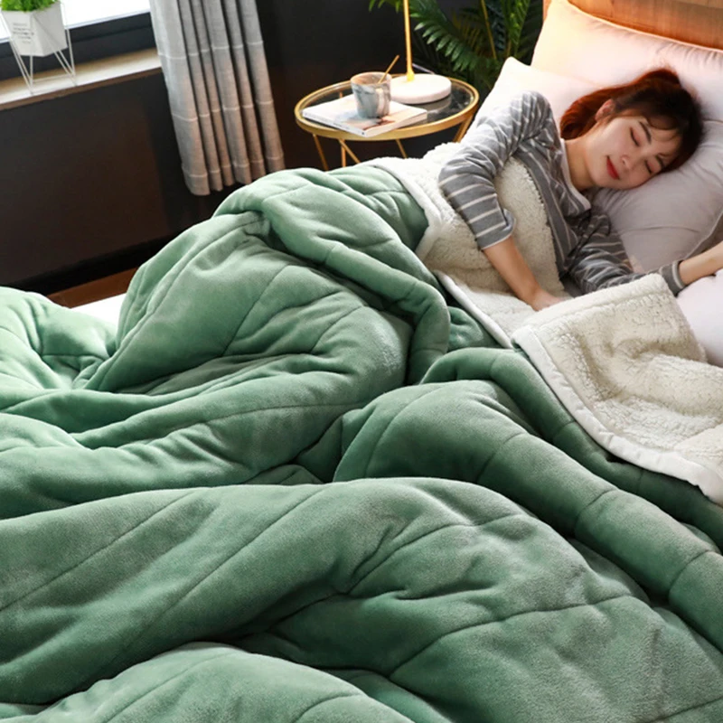 

Очень теплое мягкое фланелевое одеяло, однотонное флисовое утолщенное зимнее одеяло, простыня, пододеяльник для взрослых, домашнее одеяло ...