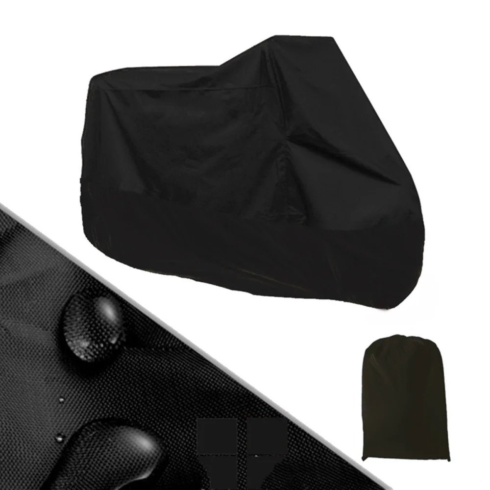 

Black Motorcycle Motorbike Waterproof Water Resistent Rain UV Protective Breathable Cover Outdoor Indoor With Storage Bag Size-X