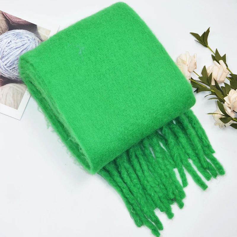 Авокадо зеленый популярный зимний шарф для женщин и мужчин кашемировые шарфы