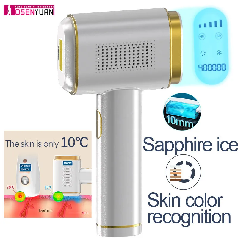 

Sapphire IPL Laser Hair Removal Machine Electric Epilator Woman Professional Fully Intelligent Skin Detection Ice Photoepilator