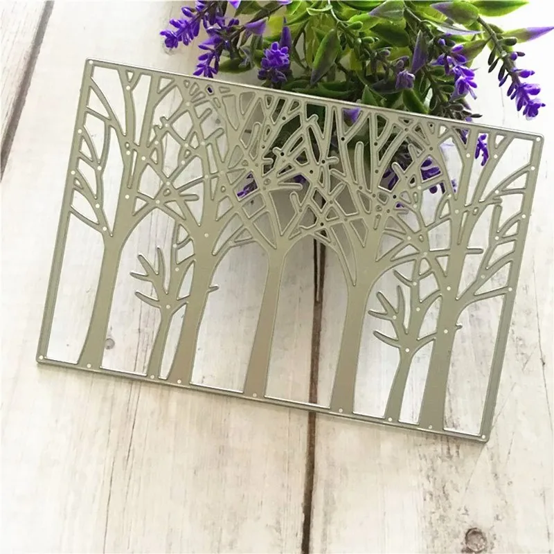 Nice Tree Cutting Dies background Metal Stencils For Card Making Decorative Embossing Suit Paper Cards Stamp DIY | Дом и сад