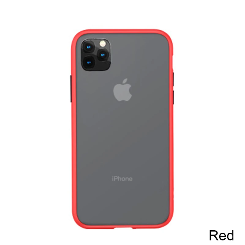 Чехол для Телефона IPhone 7 8 Plus X 11 Pro XR XS Max контрастный цвет прозрачный силикон ТПЭ противоударный прозрачный защитный чехол - Цвет: red