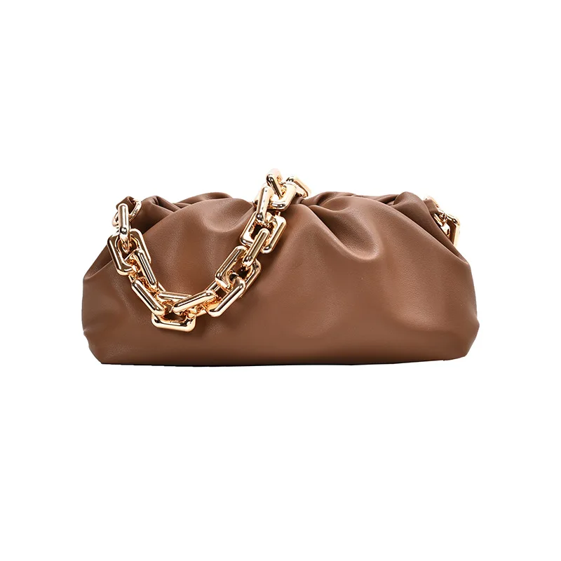 

Thick Chain Shoulder Bags For Women Luxury Handbag And Purses Female Crossbody Bag Soft Leather Clutch Vintage Shoulder Bag