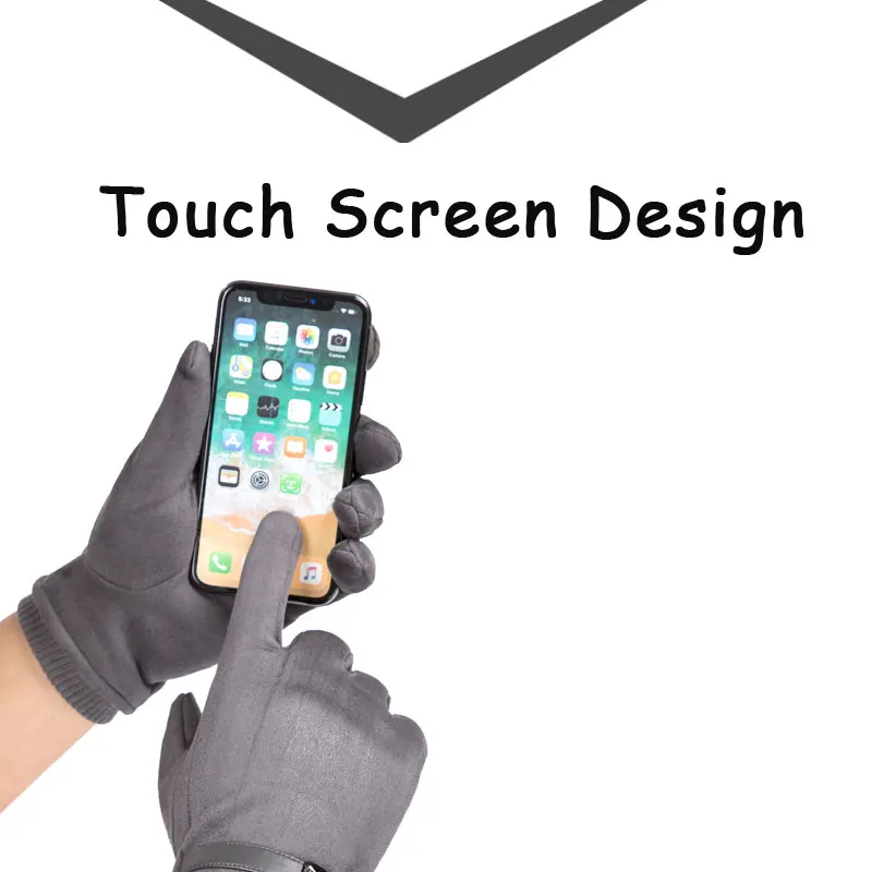 Miya новые мужские замшевые перчатки сенсорные черные темно-синие бархатные