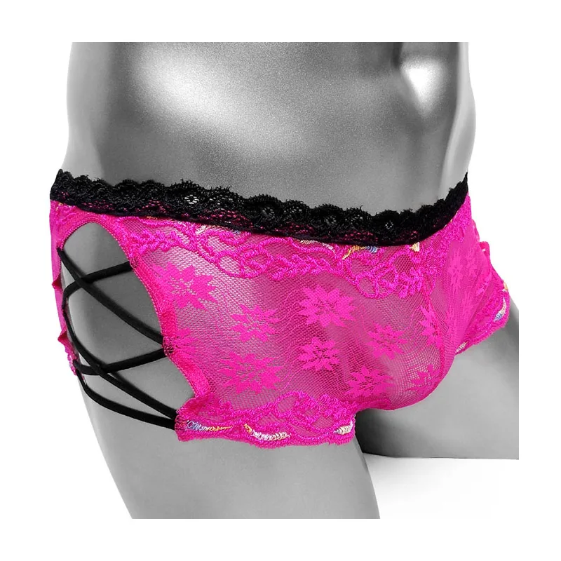 Пикантная обувь на тонком трусики прозрачные цветочные кружева нижнее белье