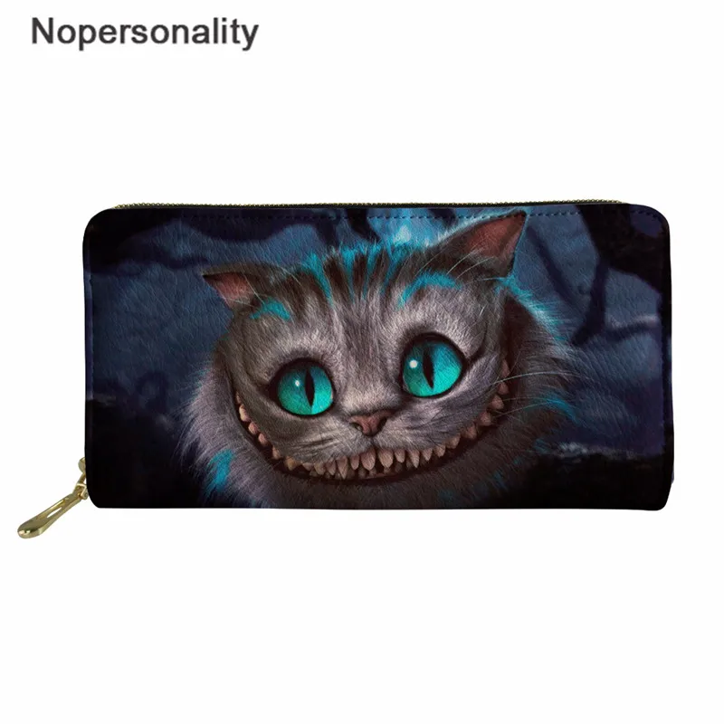 Nopersonality кошелек на молнии с Чеширским котом принтом женский длинный клатч