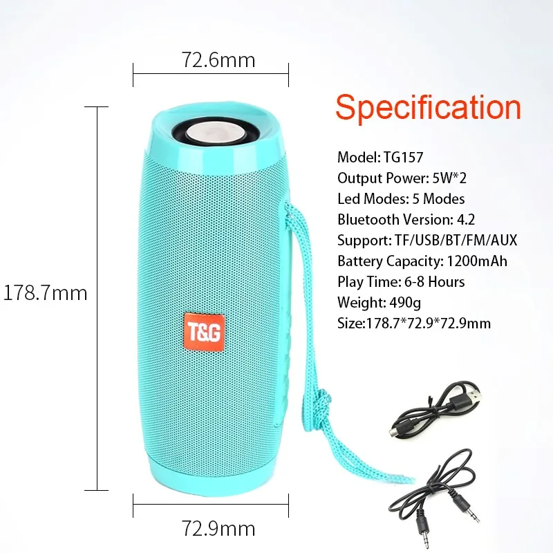 

Wireless Bluetooth Speaker Portable Speaker Bluetooth Powerful High BoomBox Outdoor Bass HIFI TF FM Radio with LED Light