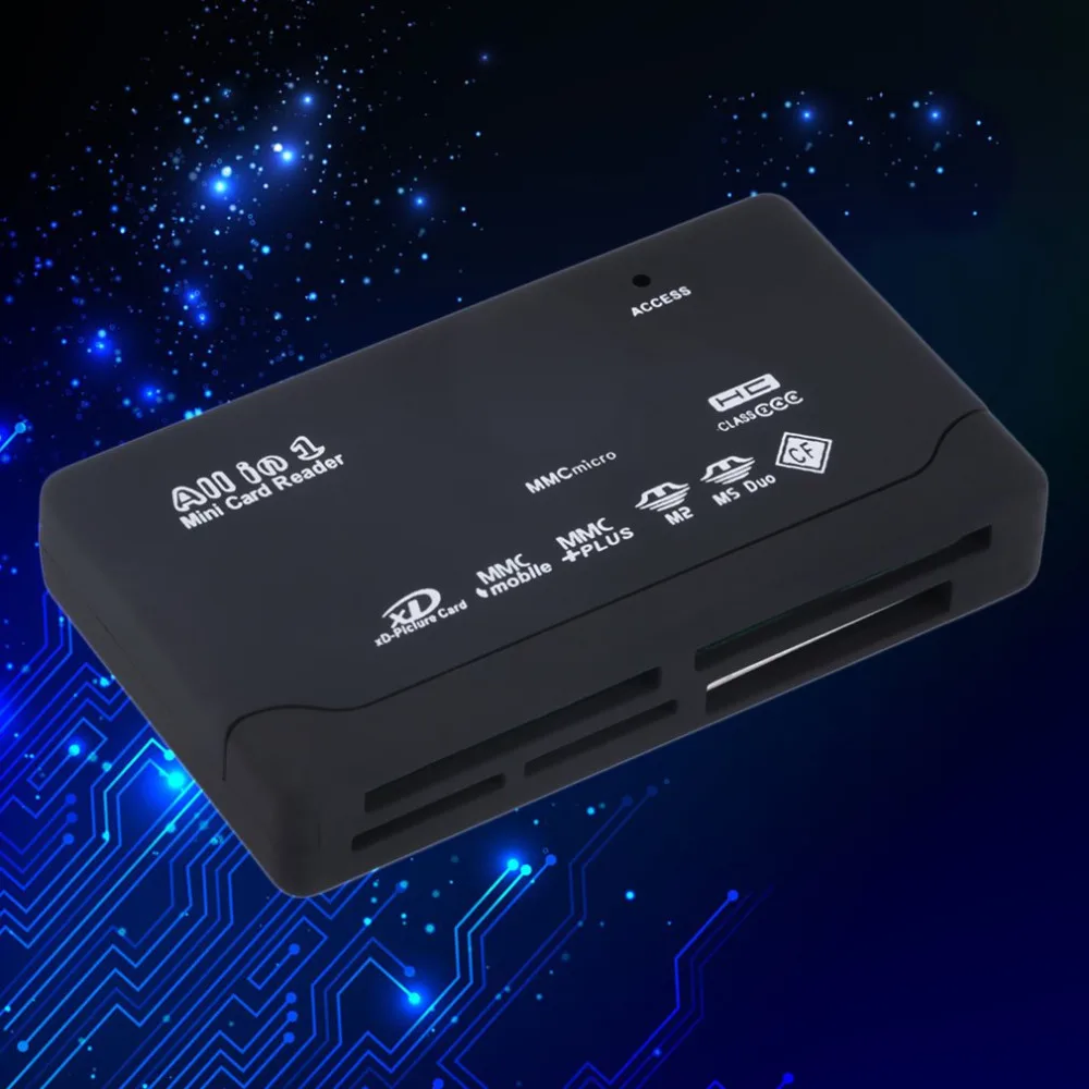Универсальное черное внешнее высокоскоростное USB 2,0 устройство для чтения карт памяти XD MMC MS CF TF Mini M2 Phone PC camera