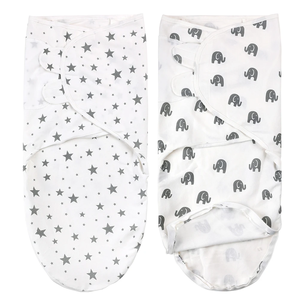 Baby Swaddling For Newborn Baby Elephant Star Print Anti-Startle Wrap Swaddle Blanket Baby Sleeping Bag 0.5Tog Receiving Blanket