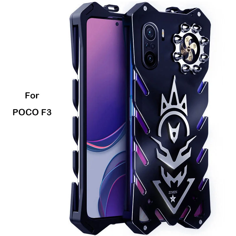 

Специальный дизайн, Роскошный Металлический бронированный чехол для Xiaomi Poco F3, ударопрочный алюминиевый чехол с полным покрытием, чехол для ...