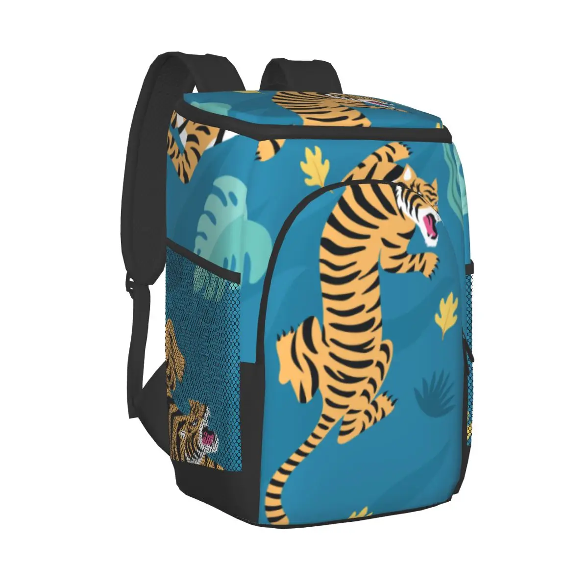 

Термосумка для пикника, винтажный водонепроницаемый рюкзак с принтом тигра, для холодильника, сохраняет свежесть, с теплоизоляцией