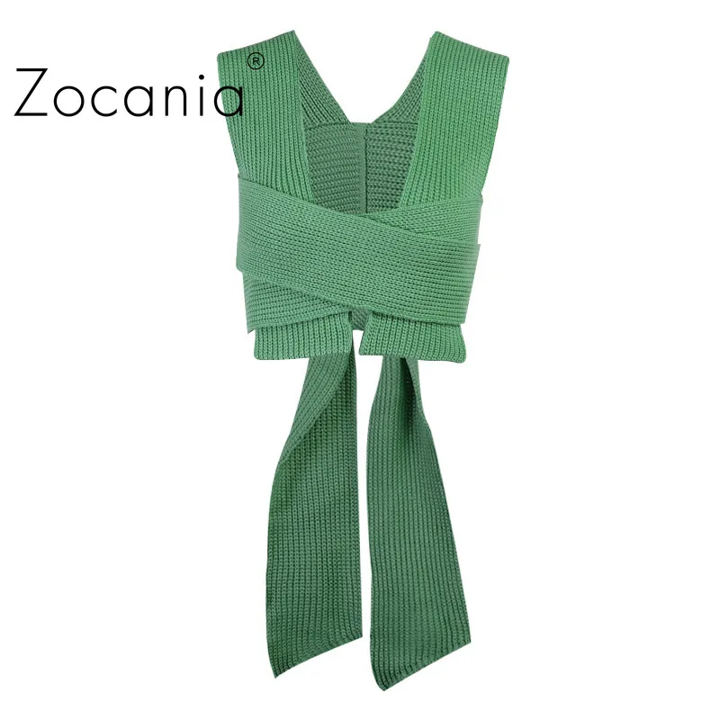 

Solid 3 Colors White Crop Top Women Sleeveless Hollow Out Short Tank Knitted New Design Tank Tops Bandage Vest Girls Streetwear