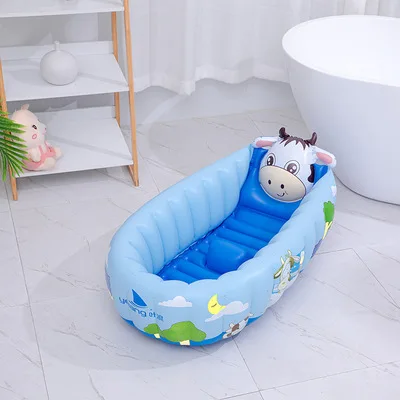

Thickened baby bath with thermal insulation and inflatable bath can be used for sitting and lying baby, large size and easy to c