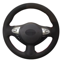 car steering wheel cover black genuine leather suede for infiniti fx fx35 fx37 fx50 nissan juke nissan maxima 2009 2014