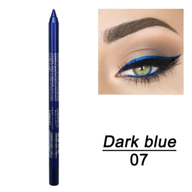 07-Dark Blue DNM цвет подводка для глаз ручка не цветущий жемчуг глаз Ручка водонепроницаемый и пот подводка для глаз TSLM1 - Цвет: 07-Dark Blue