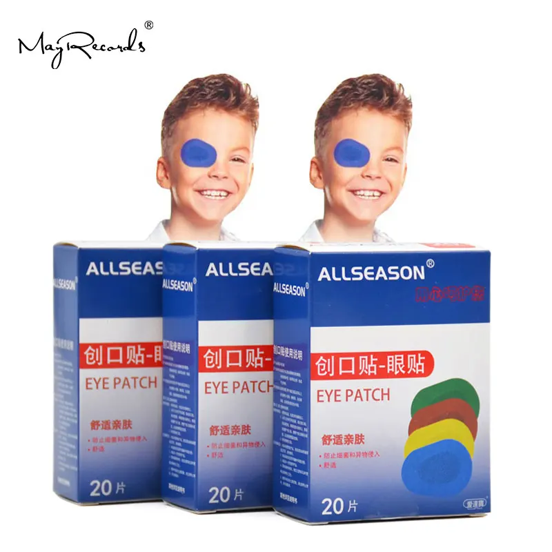 Free Shipping 60PCs/3Boxes Colorful Breathable Eye Patch Band Aid Medical Sterile Eye Pad Adhesive Bandages First Aid Kit