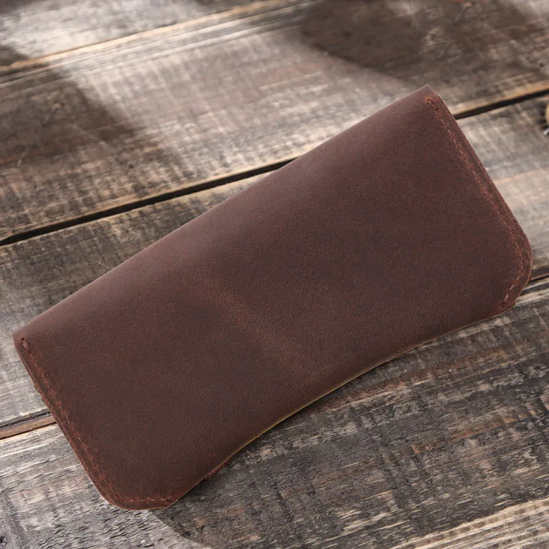 Ретро сумка для очков из коровьей кожи ручной работы солнцезащитных защитный