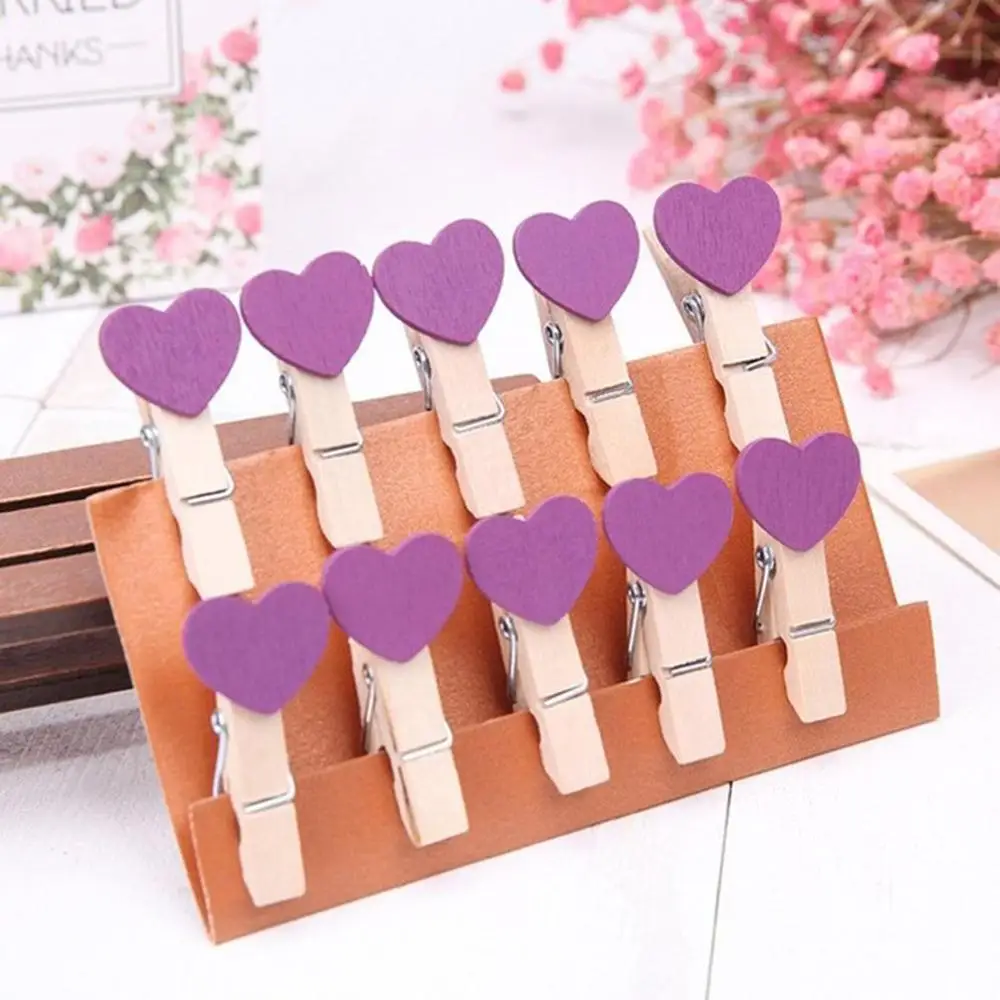 Новинка 12 шт. деревянные прищепки в форме мини сердца Шпилька для рукоделия