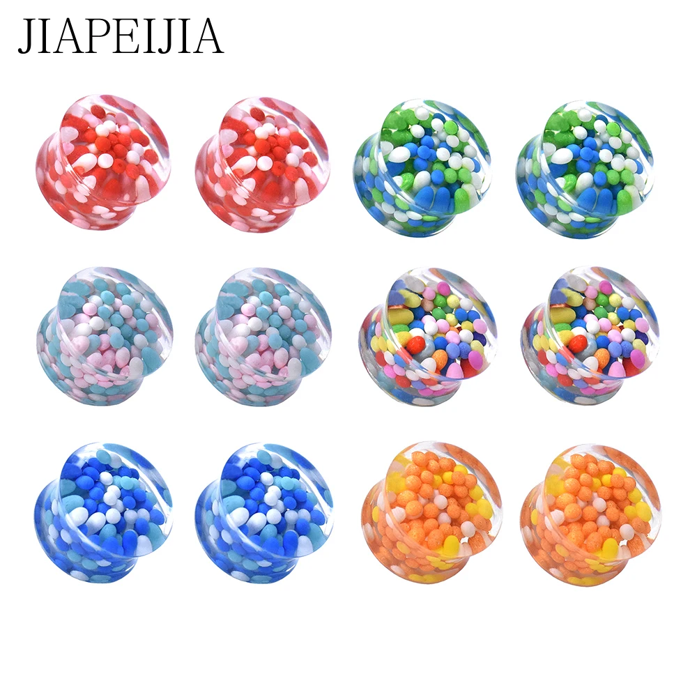8-30mm Cute Colored Balls Acrylic Ear Tunnel Plug and Gauge Ear Expander Stretcher Piercing Earring