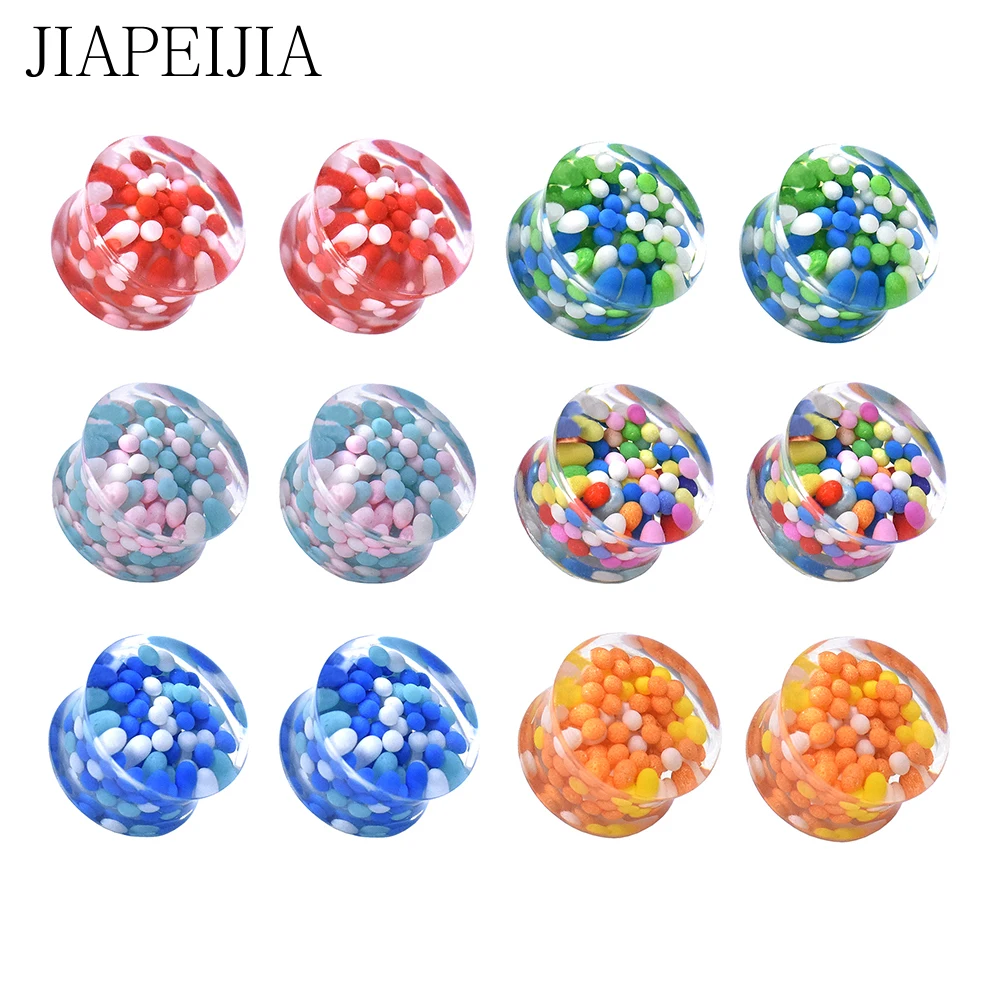 

8-30mm Cute Colored Balls Acrylic Ear Tunnel Plug and Gauge Ear Expander Stretcher Piercing Earring