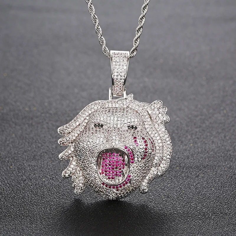 

Hip Hop Half Man Half Beast Pendant Iced Out Choker Chain Necklace Best Gift Dropshipping