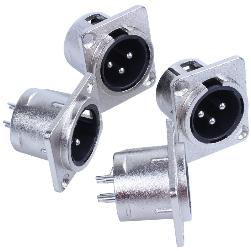 XLR Male Jack 3 Pin крепление для панели серии D размер M 4 упаковки|Соединители| |
