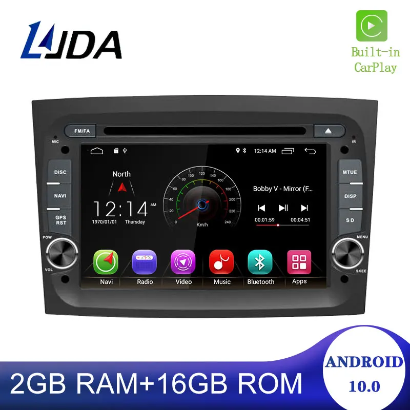 DSP Carplay Android 10 автомобильный DVD-плеер для FIAT DOBLO 2015 2016 1 Din автомобильное радио GPS WIFI