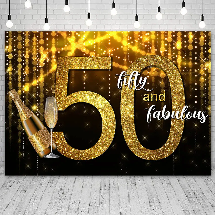 

Avezano 30th 40th 50th 60th 75th Birthday Party Backdrop Golden Balloon Glitter High Heel Decor Photography Backdrops Background