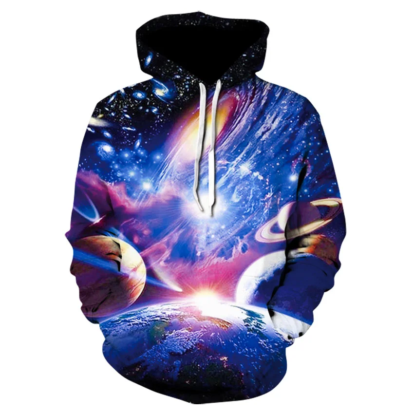 

2021 new fashion hot-selling men's/women brand clothing funny 3d printing hoodie starry sky romantic hoodie top