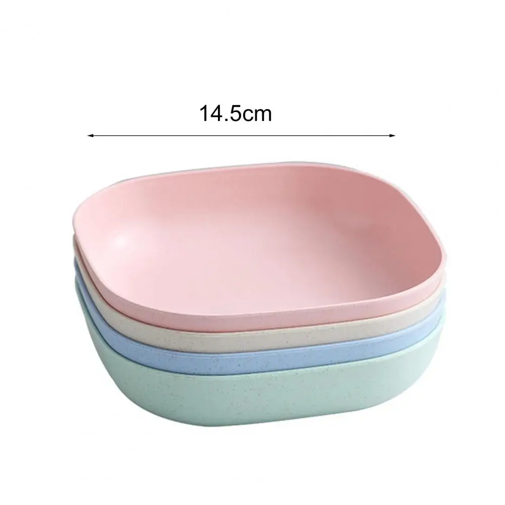 

HOT SALES!!! Household Wheat Straw Unbreakable Snacks Fruit Bones Plate Square Salad Bowl