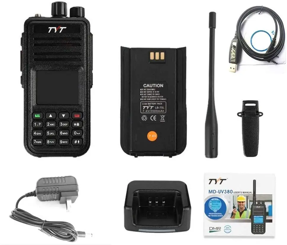 

TYT MD-UV380 Dual Band VHF/UHF Amateur Handheld DMR Radio Digital Walkie Talkie Ham Radio