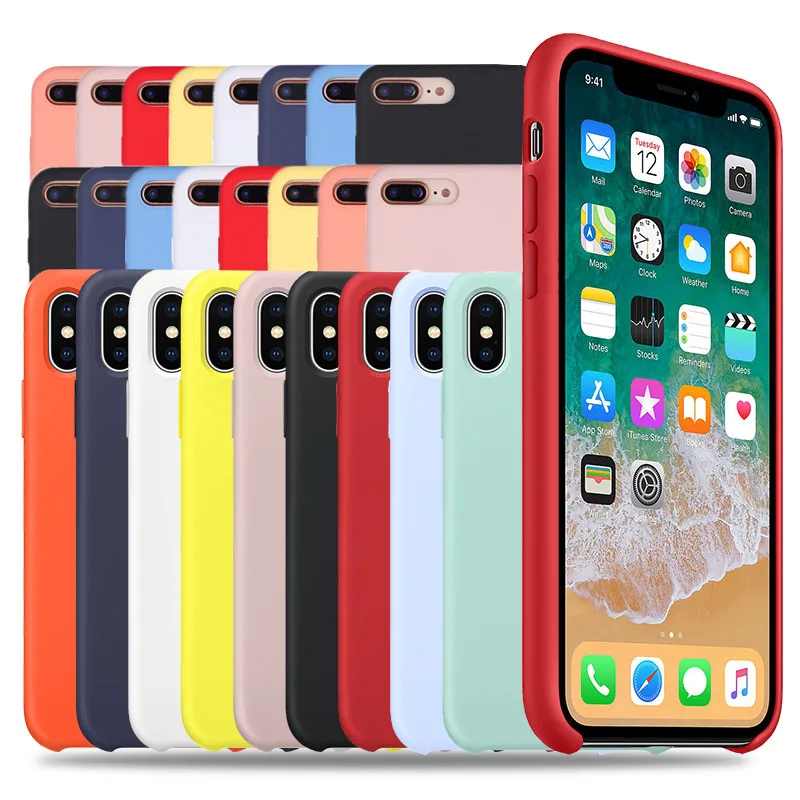 Роскошный оригинальный силиконовый чехол для телефона iphone 7 8 Plus Apple Cover 6 6S X XS MAX XR