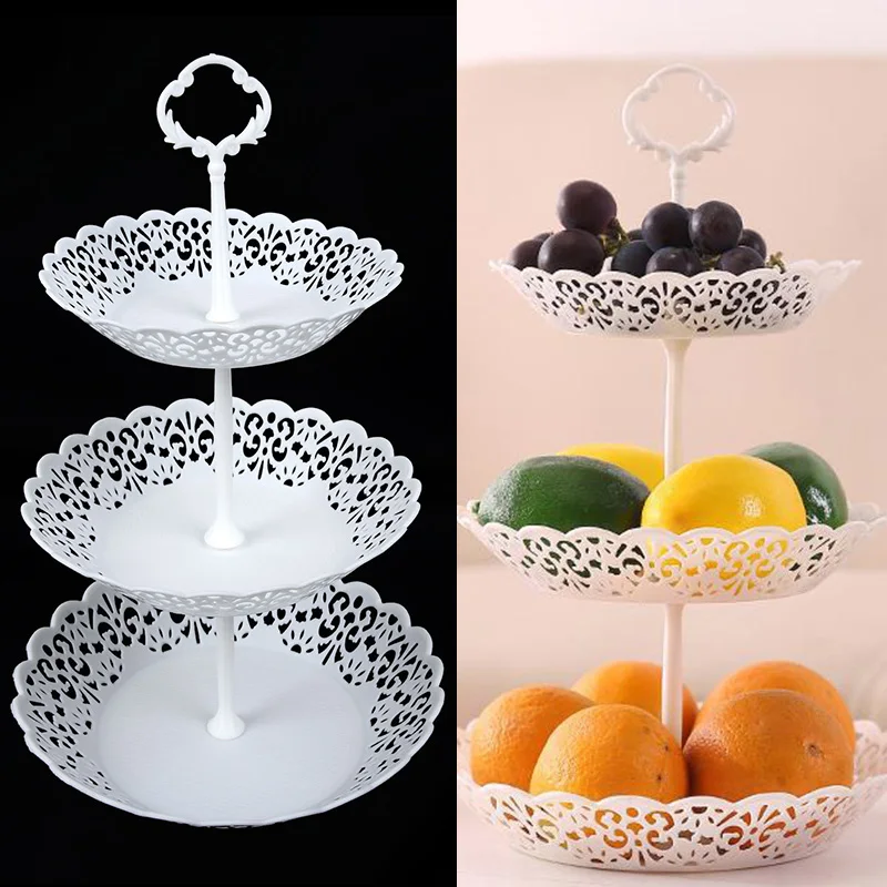 Трехуровневая белая угловая полая подставка для кухонного шкафа со съемными