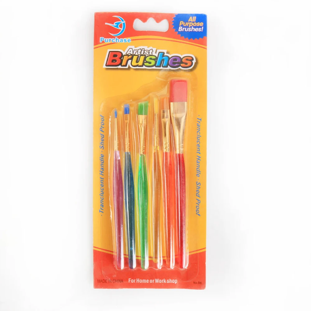 

Plastic Paint Brushes Accessories Nylon Hair Assorted Sizes Small Large