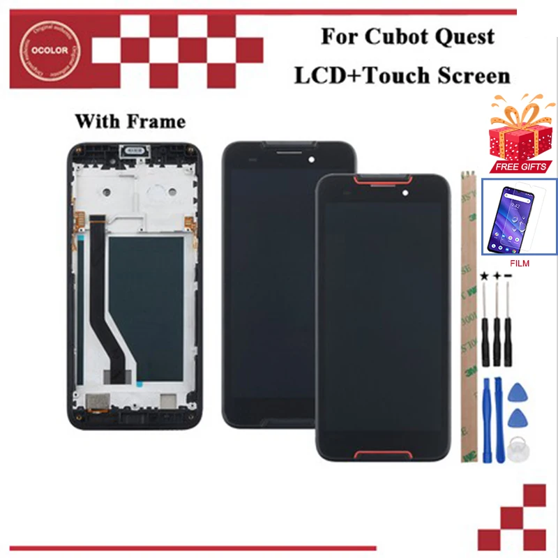 Цветной для Cubot Quest ЖК дисплей и сенсорный экран 5 50 &quotдигитайзер сборка с рамкой +