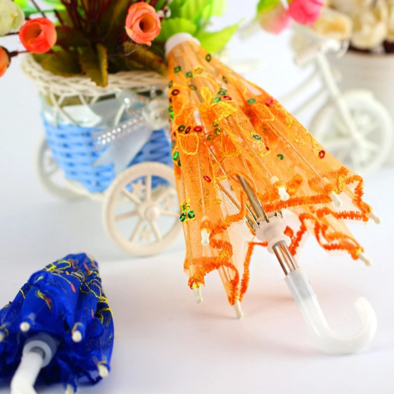 Детский зонтик с кружевной вышивкой милый маленький реквизит для танцев