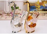 funny swan spoon and fork set tableware dinnerware for fruit desserts home decoration