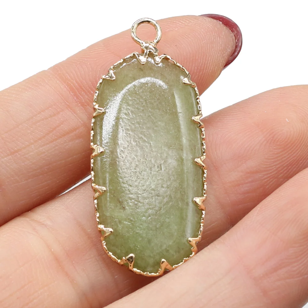 

Natural Semi-precious Pendants Golden-Plated Pendant for Charm Jewelry Making DIY Women Necklace Earring Gift