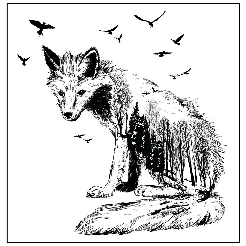 Коллекция красивых животных в лесу прозрачные штампы для скрапбукинга сделай