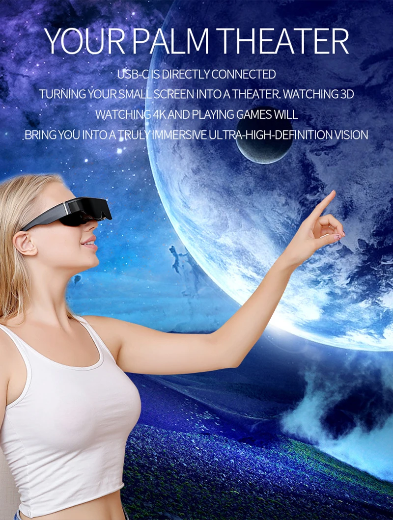 ENMESI 3D умные видеооочки с несколькими устройствами просмотр широкоэкранный