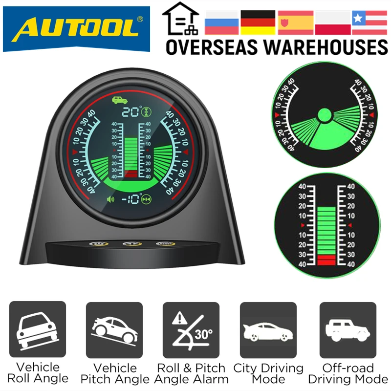 Автомобильный Инклинометр AUTOOL X94 HUD прибор для отображения наклона автомобиля