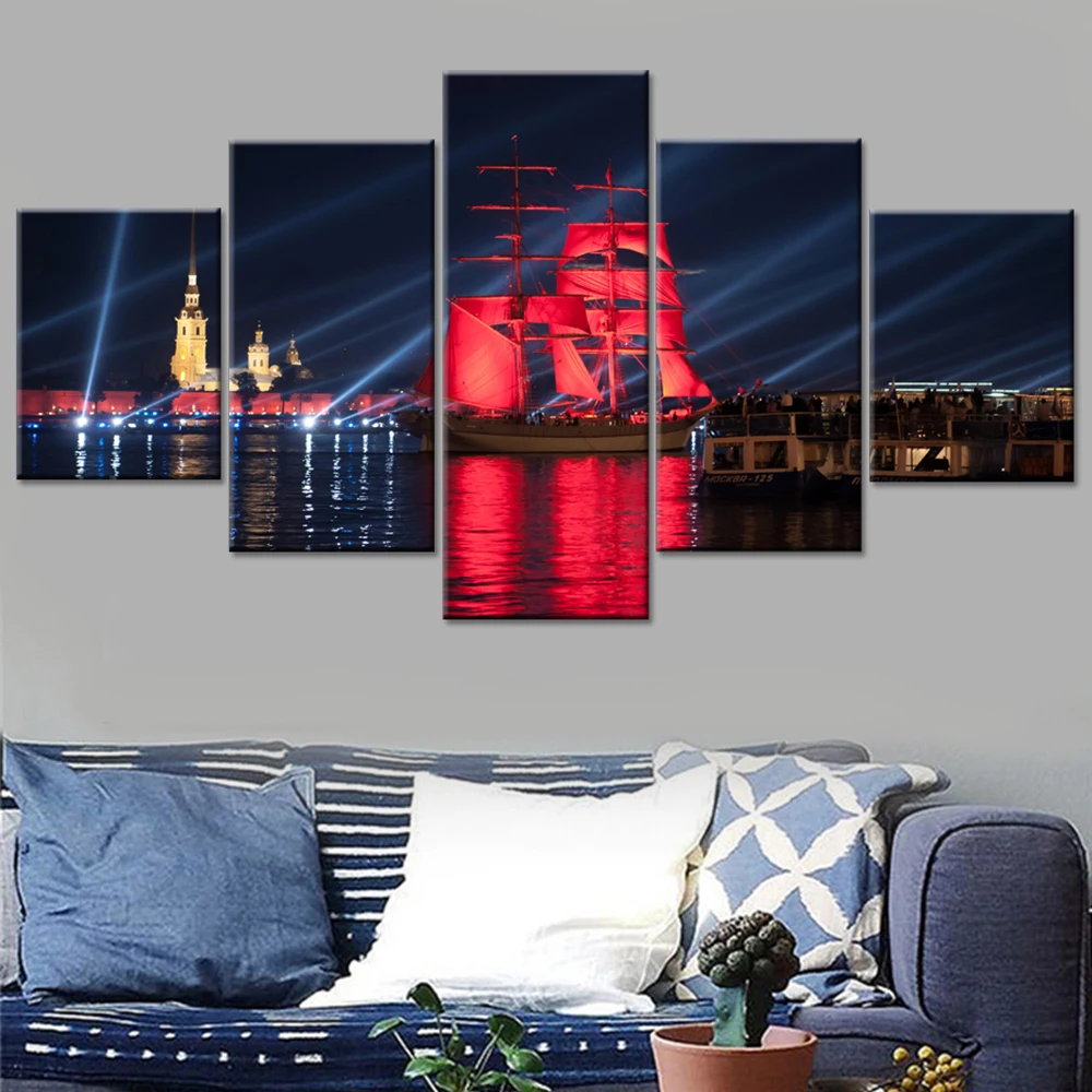 

Modular Pictures Wall Art HD Prints 5 Pieces City Landscape Canvas For Living Room Painting Home Frame Decoration Artwork Poster