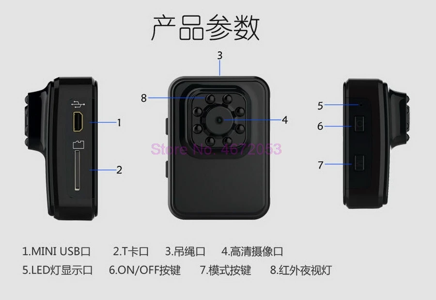 5 шт. R3 мини-камера DV 1080P микро-камера ночное видение Обнаружение движения