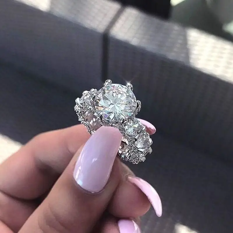 

Женское кольцо из серебра 925 пробы, с бриллиантами