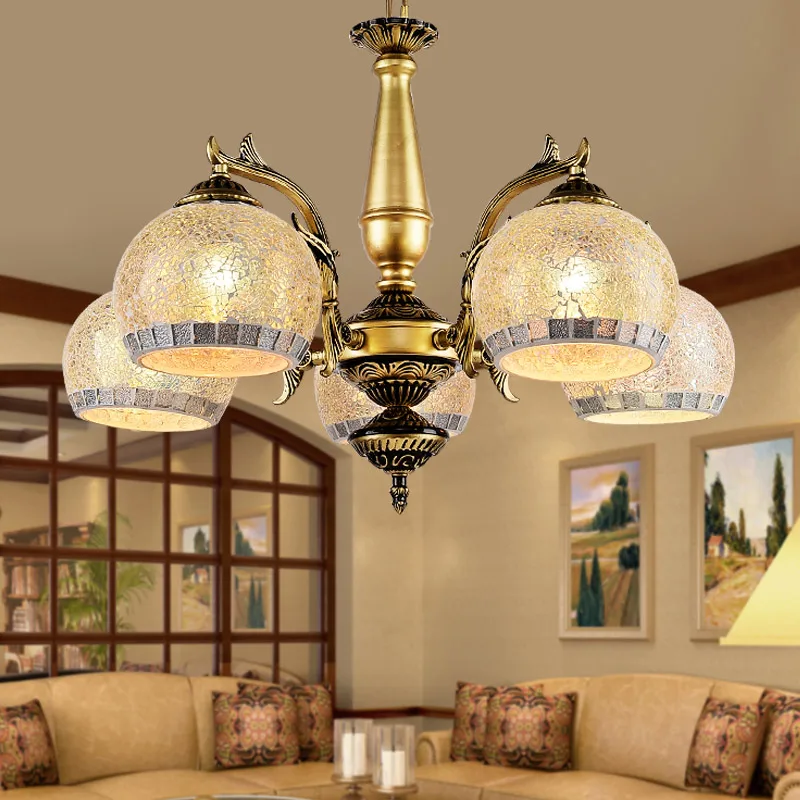 

European style living room Bronze chandelier candle lamp modern dining room lamp bedroom lamp double chandelier